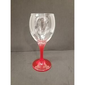 Red stemmed Copa glass also known as balloon glass